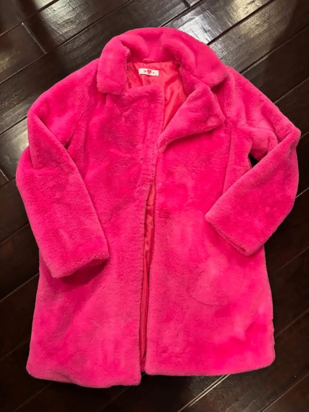 Buddy Love hot pink faux fur coat - Size Large